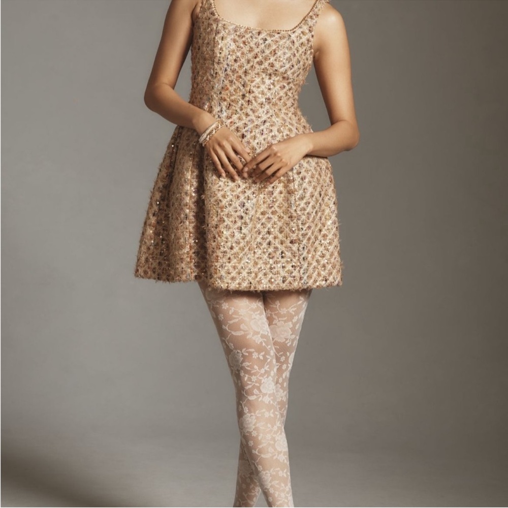 Anthropologie Maeve Tweed Fit and Flare Minidress